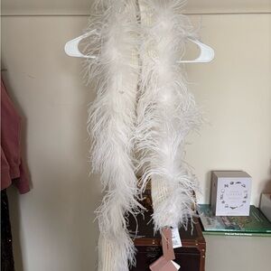 Miu Miu Luxurious White Feathered Accent